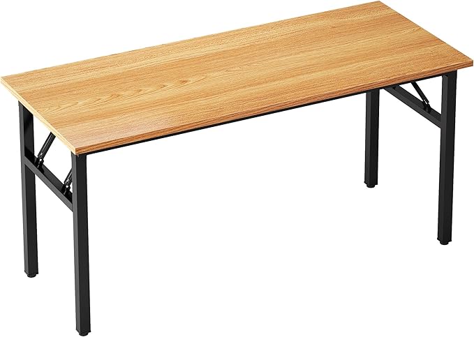 SDHYL Folding Desk 60inch No Assembly Folding Desks for Small Spaces Sturdy Computer Desk Functional Home Office Desks Study Writing Desk Office Table Workstation for Home Office Oak