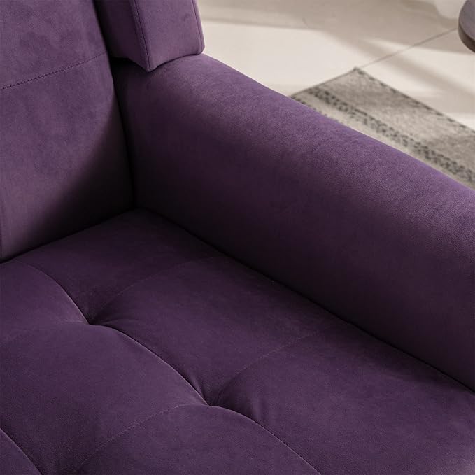 Modern Soft Velvet Material Ergonomics Accent Chair Living Room Chair Bedroom Chair Home Chair with Black Legs for Indoor Home