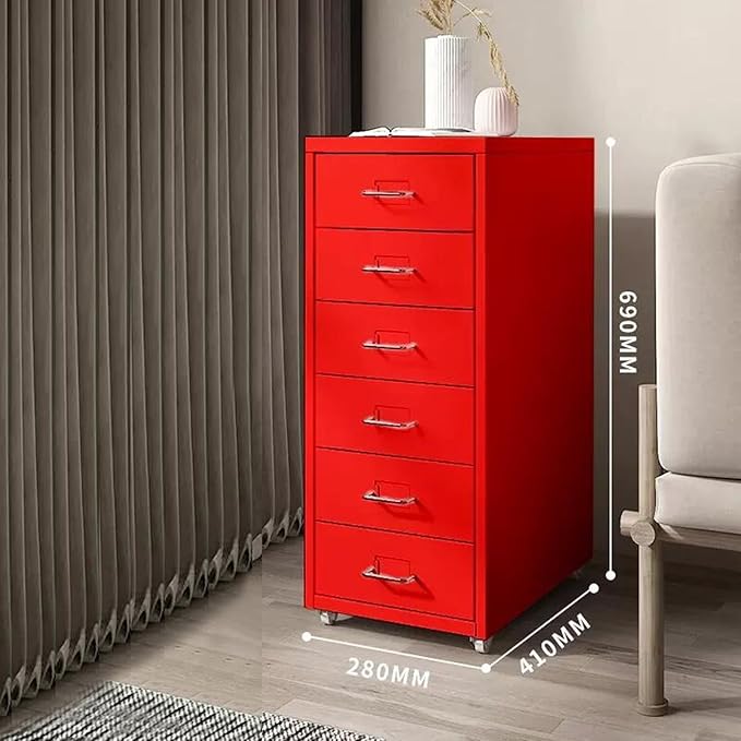 File Cabinet Multi-Layer Tin Cabinet A4 Folder Small Cabinet Classification File Cabinet Filing Cabinet Office Drawer Cabinet (Color : Red)
