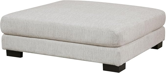 Lexicon 45 Modern Ottoman Textured Microfiber Square Ottoman Living Room Foot Rest Module for Sectional Sofa Foot Stool for Living Room/Bedroom Assembled Beige