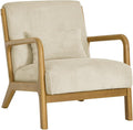 Modern Wooden Leisure Chair with Corduroy Fabric Medieval Comfortable Chair Suitable for Living Room Bedroom Study