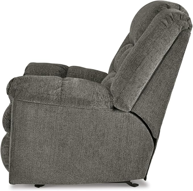 Signature Design by Ashley Kegler Contemporary Tufted Manual Rocker Recliner Gray