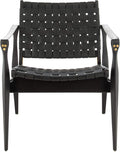 Safavieh Couture Dilan Black Woven Leather Safari Chair