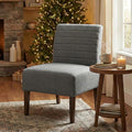 Armless Accent Chair Mid Century Modern Upholstered Living Room Chairs Accent Dining Chair Sofa with Solid Wood Legs Lounge Reading Chair for Bedroom Office (Gray)