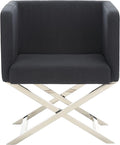 Safavieh Home Collection Celine Navy and Chrome Modern Glam Cross Leg Chair