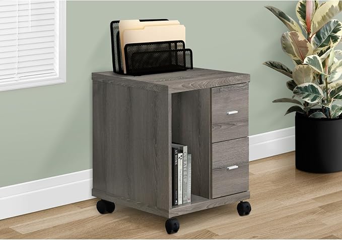 Rolling File Cabinet with Storage and Top Panel for Home Office