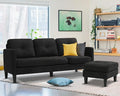 Convertible Sectional Sofa Couch Modern L-Shaped Couch 3-Seat Sofa Reversible Sectional for Living Room Apartment and Small Space (Black)