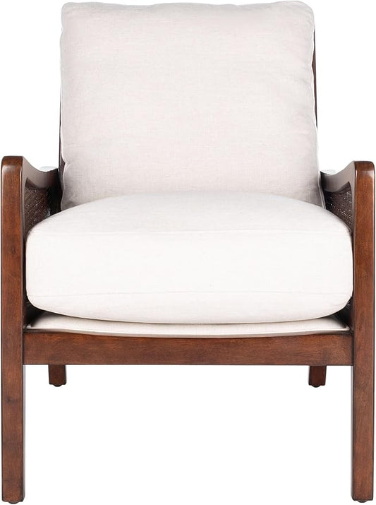Safavieh Couture Home Moretti Mid-Century Oatmeal Linen Accent Chair