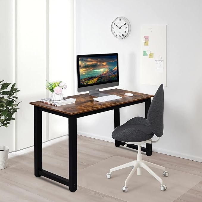 110cm Computer Desk Computer Workstation Home Office Writing Desk Computer Laptop Desk  Wooden Desk for Home Office Small Space Computer Home Office Desk (Retro Color 43.3L x 23.6W x 29.5H)