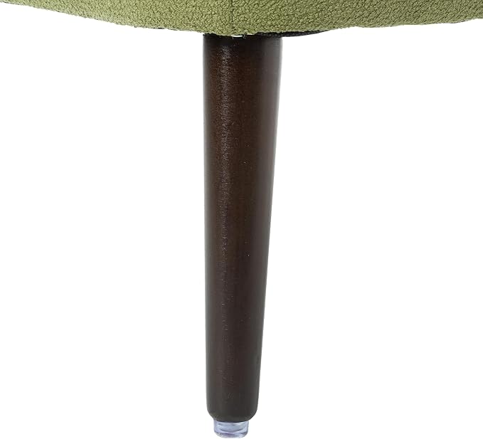 Modern Accent Chair Fabric Armchair Chair with Waist Pillow Upholstered Arm Chair with Solid Wood Legs Padded Single Chair for Living Room Bedroom Study Olive Green