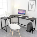 Weehom L-Shaped Desk Black Corner Gaming Computer Desks for Home Office PC Workstation Study Writing Work TableWood &amp Metal 66 Inch