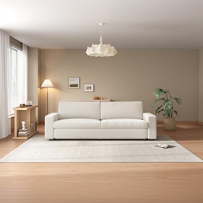 83.46 Large Loveseat Sofa Comfy 2 Seater Sofa with Deep Seat Loveseat with Thickened Cushion &amp Armsrest Durable Modern Home Sofa Couch for Living Room-Beige