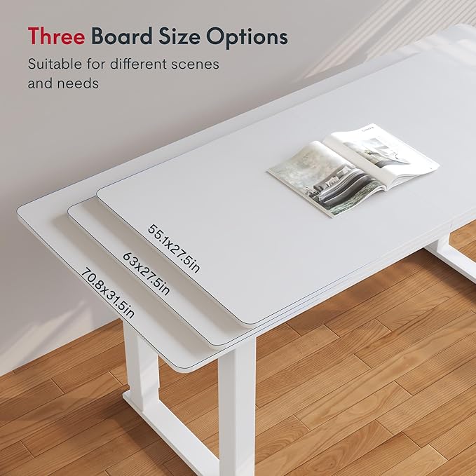 SANODESK 4-Leg Standing Desk Electric Height Adjustable Desk with Memory Presets for Home Office Stand up Desk Computer Workstation 63x28 Inches White