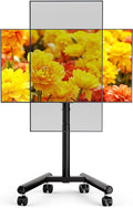 2026 Upgraded Mobile TV Stand for 13-50 TVs Rotating Rolling TV Stand with 30° Tilting Hold up to 55lbs Height Adjustable Mobile TV Cart for Home Office Max VESA 200x200mm