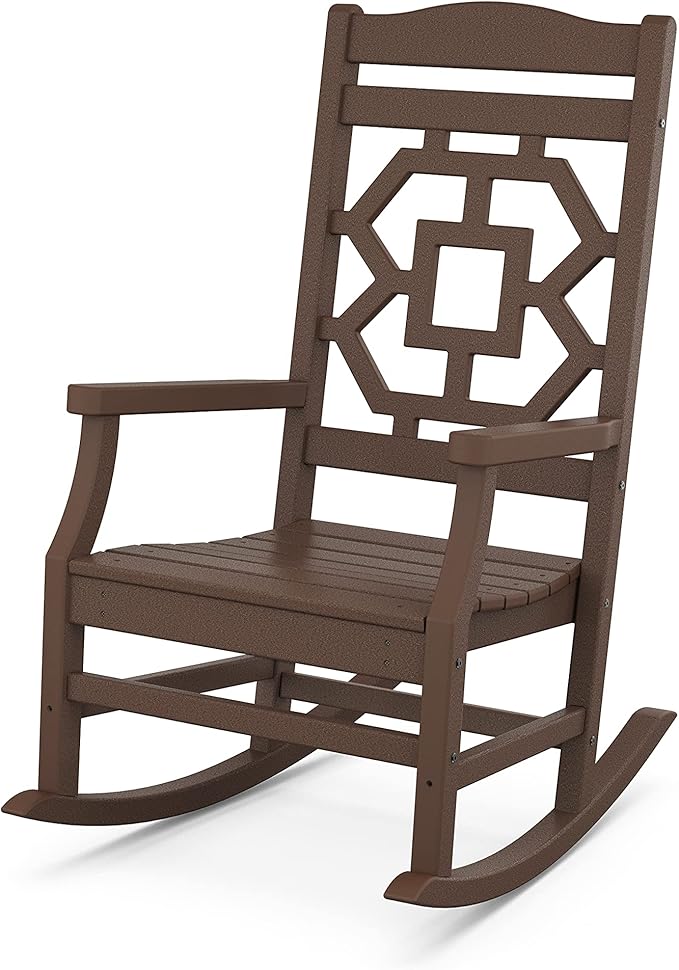 Martha Stewart by POLYWOOD® Chinoiserie Rocking Chair in Mahogany