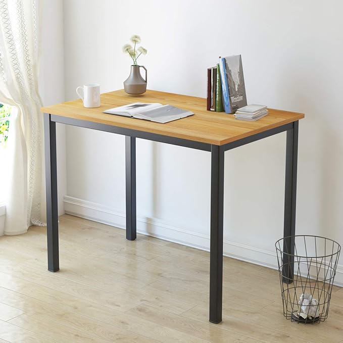 SogesGame Small Computer Desk 39.4 inches Small Office Desk Computer Table Study Writing Desk Workstation for Home OfficeTeak Black