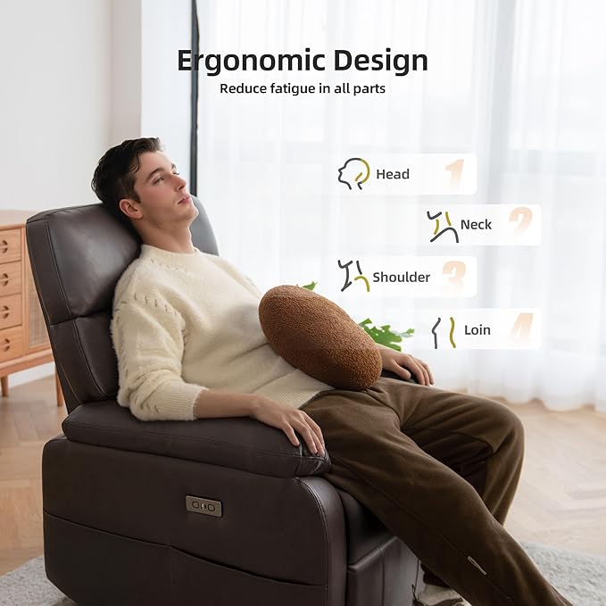 Massage Chair Recliner with HeatManual Recliner Chair for AdultsLazy Boy Recliner Chair with Cup Holder2 PocketsAdjustable BackrestFootrestOversizedHeavy Duty (Dark Brown)