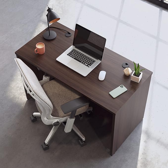 Sauder OfficeWorks Affirm 48x24 Desk Shell/cred/Return Noble Elm Finish