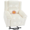 GarveeHome Power Lift Recliner Chair - Heat and Massage Electric Lift Plush Recliner with Soft Padded Seat Back Support &amp Armrests Designed for the Elderly and People with Mobility impaired