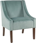 Homepop Home Decor | Upholstered Classic Swoop Arm Accent Chair | Accent Chairs for Living Room &amp Bedroom | Decorative Home Furniture Light Velvet Aqua Blue