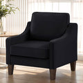 Upholstered Velvet Modern Accent Chair Comfy Armchair Couch for BedroomIndoor Sofa Chair for Living RoomReading Chair for OfficeApartmentStudioBlack