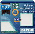 Inspire Extra Large Super Absorbent Disposable Bed Pads for Chronic Incontinence Ultra Thick and Absorbent Bed Pads Disposable Adult | Pee Pads for Adults (36 X 36 Pack of 50)