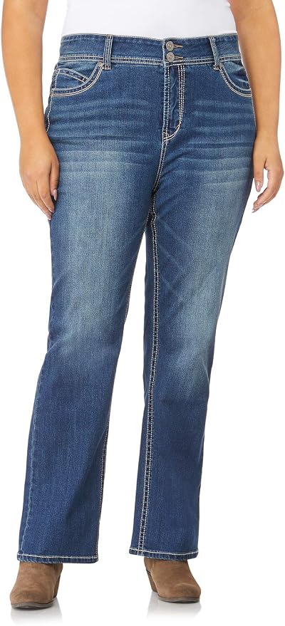 WallFlower Luscious Curvy Bootcut Jeans for Women Mid-Rise Insta Stretch Denim Size-Inclusive Juniors Jeans