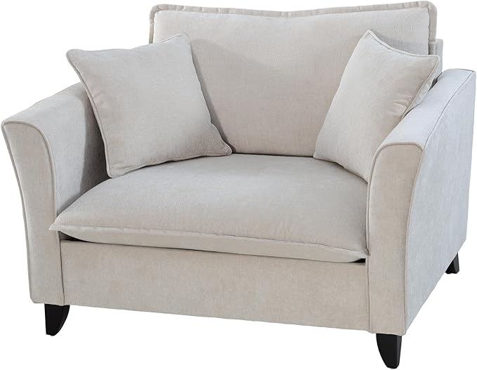 ERYE Living Room Accent Chair Modern Chenille Upholstered Wider Seat Cushion Leisure Armchair W/2 Pillows and Removable Cover for Home ApartmentBedroomOffice