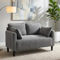 Beige Loveseats for Small Spaces 48 Inch Corduroy Couch with Side Pocket Modern 2 Seater Sofa Couch for Small Apartment Bedroom &amp Home Office High Rebound Sponge Easy Assembly (Grey 48”) | S