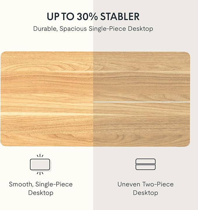 FLEXISPOT Whole Piece 55x28 Desktop 1 Thickness Height Adjustable Desk Rectangular Tabletop Maple Board (55INCH Maple Top)