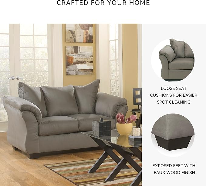 Signature Design by Ashley Darcy Casual Plush Loveseat Grayish Brown