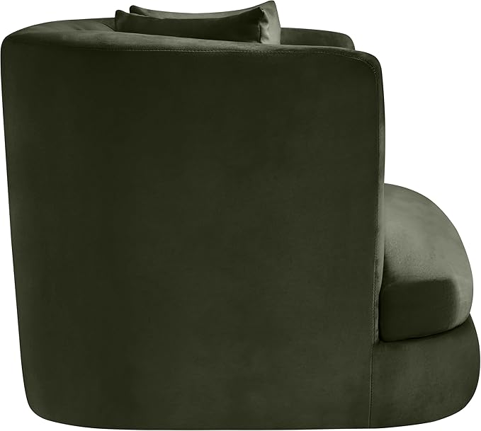 Meridian Furniture 699Green-C Alder Collection Modern | Contemporary Chair with Ultra Luxe Green Velvet 460 GSM Velvet Solid Wood Frame 38 W x 36 D x 30 H Green
