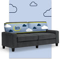Serta Palisades 78 Track Arm Sofa Easy Care Polyester Soft Pillow Back Pocket Coil Seat Cushions Removable Covers Loveseat or Couch for Small Spaces Living Rooms or Bedrooms Charcoal