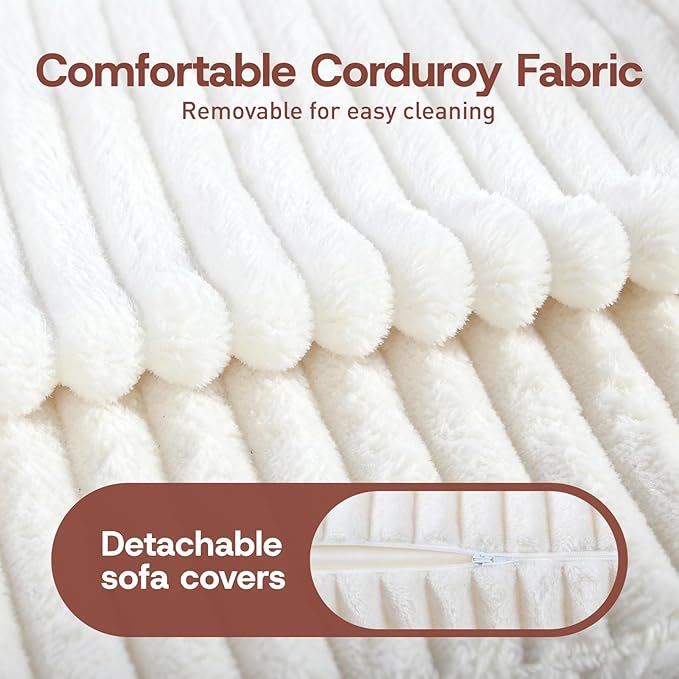 Folding Sofa BedConvertible Sofa Bed with Armrest Foldable Sleeper Chair Portable Folding 4-in-1 Floor Sofa with Convertible Lounge Chair for Living RoomBedroomWashable CoverWhite Single