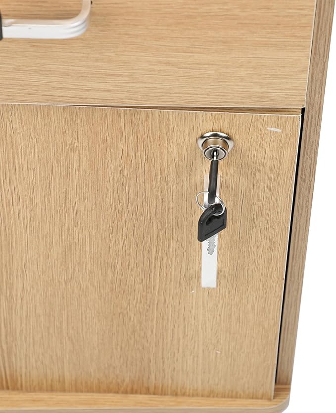 Under Desk Mobile File Cabinet Enhanced Security Mobile File Cabinet Stylish Appearance Easy Mobility for Office (Oak Color)