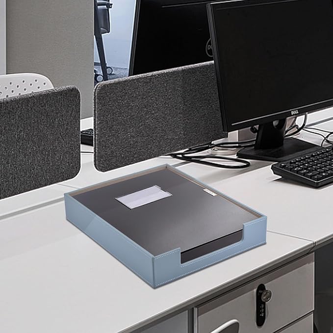 Leather Letter Tray Office Supplies Desk Organizer for Mail Paper Files Magazines Jewelry CosmeticsLuxury Letter Holder&ampMultipurpos Stackable Storage Box Office DesktopGrey