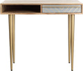 Safavieh Home Office Leni Modern Natural and Grey and Brass 1-drawer Desk