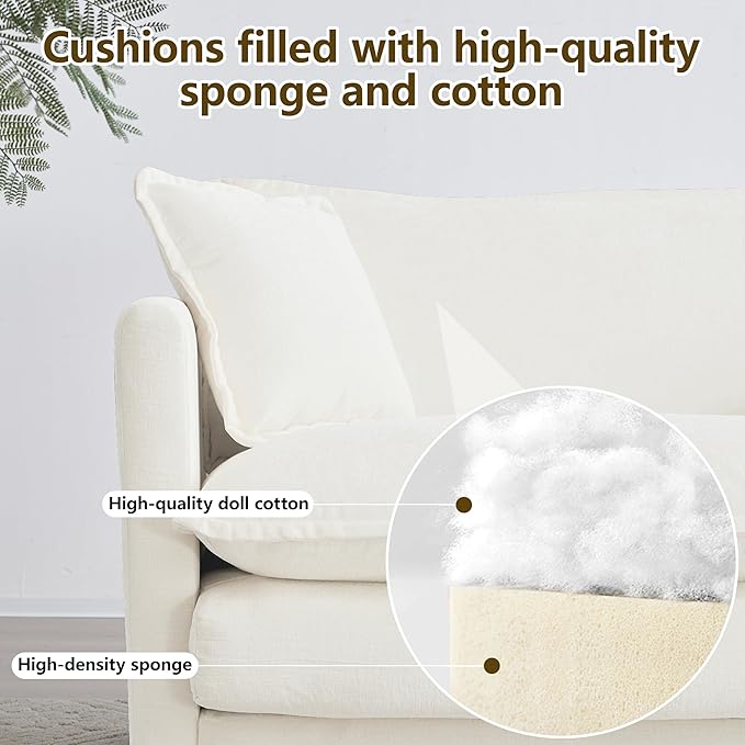 healthomse Modular Sectional Sofa for Living RoomU Shaped Couch 5 Seater Convertible Sectional Couch with 2 OttomanChenille (Beige 146.5Inch-U Shape)