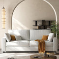 71” Loveseat Sofa Mid Century Modern Decor Love Seat Couches for Living Room Linen Fabric Deep Cushions Couch for Bedroom Solid and Easy to Install Love Seats Furniture (Beige 71 Inch)