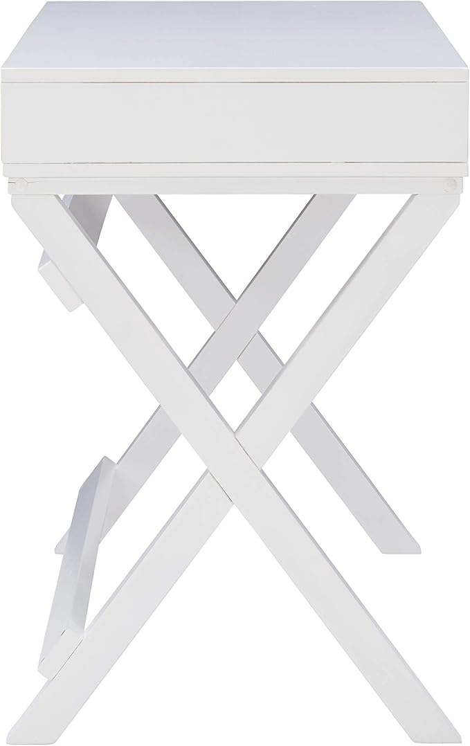 Linon Connor White Writing Desk with Two Drawers