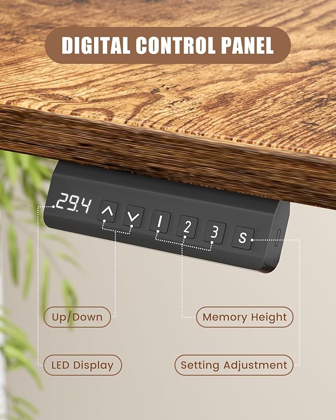 Flycity Electric L Shaped Standing Desk with Monitor Stand 59 Corner Computer Desk with Drawers Gaming Table with LED Lights &amp Power Outlet Home Office Stand Up Adjustable Height Table Brown