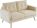VINGLI 56 Modern Beige LoveseatSmall Corduroy Sofa Couch Deep Seat for Living Room2-Seater Loveseat Sofa for BedroomApartmentOfficeDormSmall Space