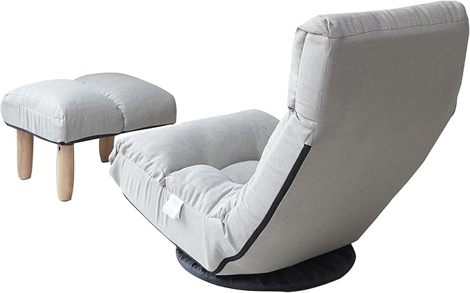 Single Reclining Chair Modern Grey Solid Recliner Adjustable Height Indoor Use Living Room