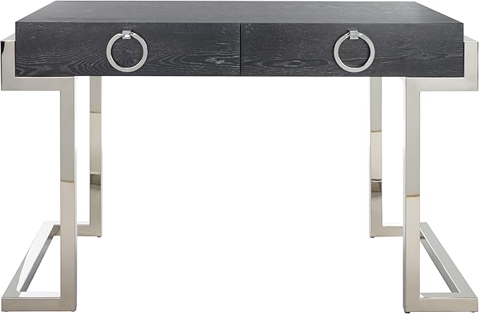 SAFAVIEH Couture Collection Maia Black Cerused Oak 2-Drawer Home Office Writing Desk