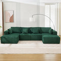 Cloud Boneless Couch 137 Modern Sectional U-Shaped Comfy No Assembly Required Convertible Compression Sleeper Modular Sofa with Corduroy Fabric Deep Seat Single + Chaise for Living Room