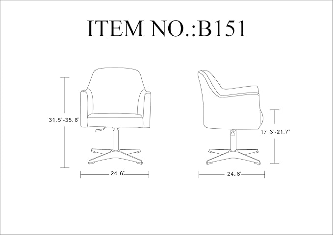 Manhattan Comfort Pelo Modern Swivel Accent Chair with 360° Turn Adjustable Height Faux Leather Upholstery &amp Chrome Base Unique Tight Welded Construction Set of 1 Orange