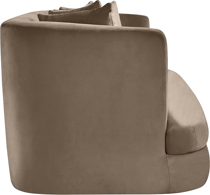 Meridian Furniture 699Taupe-L Alder Collection Modern | Contemporary Loveseat with Ultra Luxe Taupe 460 GSM Velvet Solid Wood Frame 66 W x 36 D x 30 H Taupe