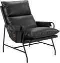 Zuo Halaus Accent Chair Black Black Accent Chair Modern Style Faux Leather Plush and Durable Faux Leather Fabric Plywood Indoor Living 26.6 W x 36.2 D x 37.8 H Non-Stackable