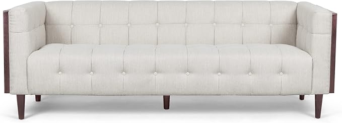 McLarnan Tufted 3 Seater Sofa - Beige/Brown