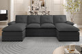 U Shaped Sectional Couches for Living Room110 Modern Big Sofa Couch with Double Chaise4 Seat Modular Sofa Couches with Thick Cushion &amp Soft BackrestBlack